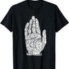 Готический панк ведьма гекс ручная диаграмма хиромантия вуду футболка