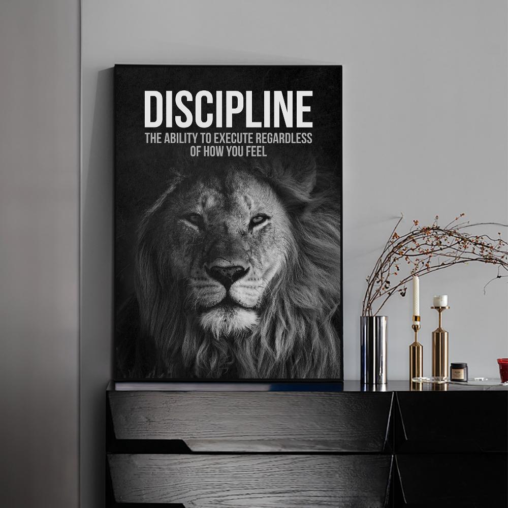 Лев Мотивационные Плакаты и Принты Вдохновляющие Позитивные Цитаты Животные Настенное Искусство HD Картины Холст Картины Офис Домашний Декор