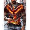 Men's Street Hip Hop T-shirt Summer Fashion Flame Billiards Pattern Casual Street Fashion Short Sleeve