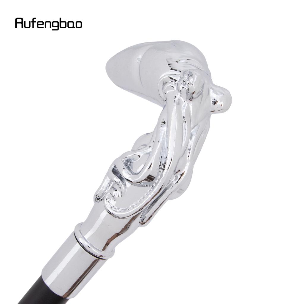 White Octopus Fish Squid Walking Cane Fashion Decorative Walking Stick Gentleman Elegant Cosplay Cane Knob Crosier 93cm