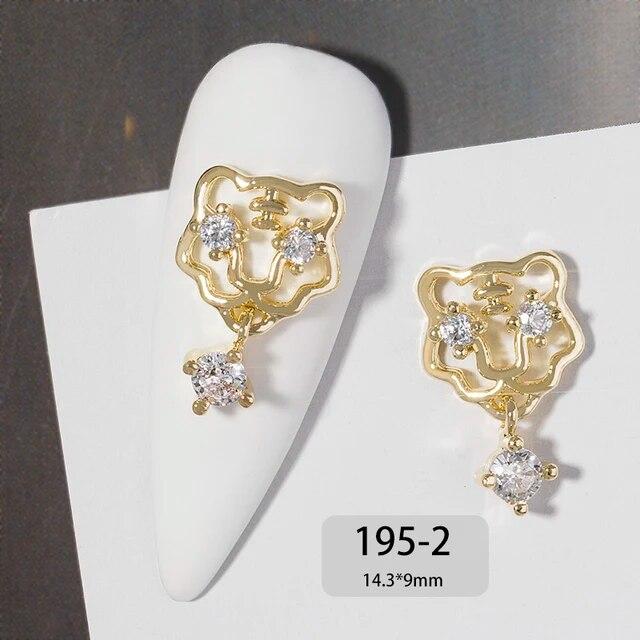 Chinese New Year 3D Nail Art Accessories Jewelry Decorations DIY Tiger Lucky Money Bag Crystal Red Gemstone Rhinestone Beads