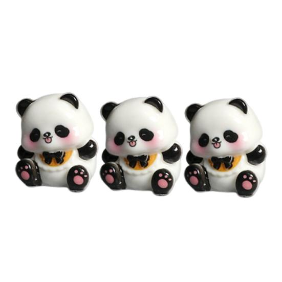 3 Pcs Mini Panda Figurines, Cute Resin Panda Fairy Garden Accessories, Cartoon Tiny Animals Cake Topper for DIY Craft, Aquarium, Car