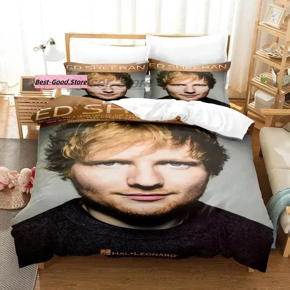 2014 Ed Sheeran Bedding Set Duvet Cover Sheet Printed Bed Set Pillowcase Bed Full Queen King Size Comforter Bedroom Hip Hop cama