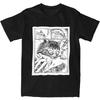 Футболка Gato Junji Ito Comic, мужская, японская, аниме, смешная, из чистого хлопка, летние, с круглым вырезом, модные, свободные, большого размера, футболки