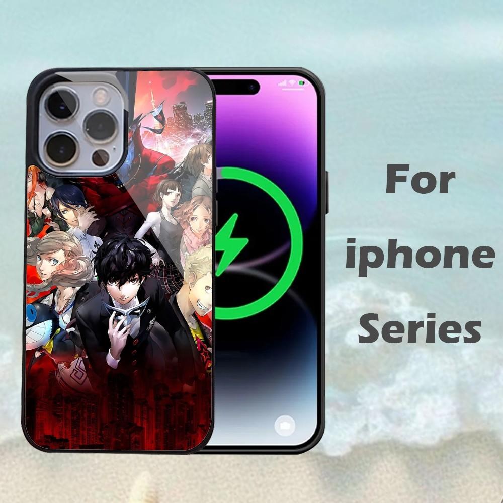 Чехол для телефона Persona 5 Аниме Для iPhone 16 15 14 13 Pro Max 11 12 Mini Зеркало Алекса Для беспроводной зарядки Magsafe Чехол