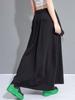 Черный плюс размер Высокая талия винтаж весна лето осень повседневная свободная длинная для женщин юбки женская юбка
