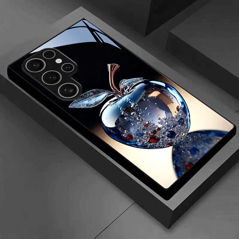 Черный Синий Кристалл Алмазное Стекло Чехол для Телефона Подходит для Samsung Galaxy S26 S25 S24 S22 S21 S20 FE/Ultra/Plus Жесткий Чехол
