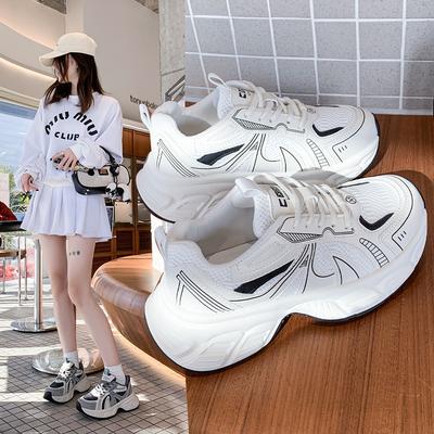 Новые Популярные Толстоподошвенные Увеличивающие Рост Папины Кроссовки Универсальная Повседневная Спортивная Обувь