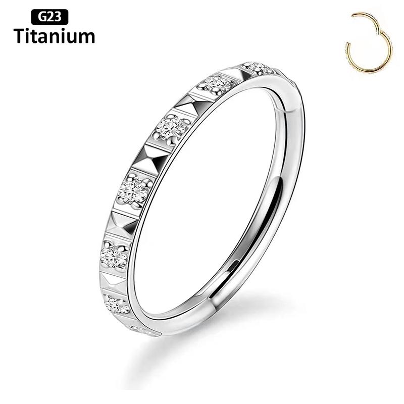 Серьги из титана ASTM F136 Высококачественный цирконий Высококачественные кольца для пирсинга носа Открытые маленькие пирсинг септума хряща уха мочки уха пирсинг тела 16G