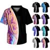 Men's Short Sleeve V Neck Print Chest Pocket Carer Top