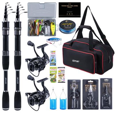 Goture Телескопическое удилище и катушка Телескопическое удилище и безынерционная катушка с 900D ПВХ чехлом Дорожный рыболовный набор Чехол для начинающих 2,7 м