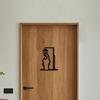 Metal Bathroom Sign Black Shower Figure Wall Decoration Minimalist Line Rustic Door Sign Funny Door Topper for Bathroom Decoration
