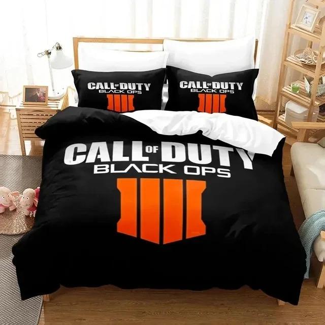 Call of Duty Black Ops Logo Bedding Set Duvet Cover Bed Set Quilt Cover Pillowcase Comforter US King Queen Size Bed Linen COD