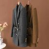 Blazer Suit for Women Winter Casual Thickened Long Sleeve Button Cardigan Slim Fit Professional Suit Jacket