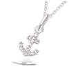 [P8026] - Silver Pendant 'Marine Anchor' Silver White (rhodium-plated) - 8x7 Mm
