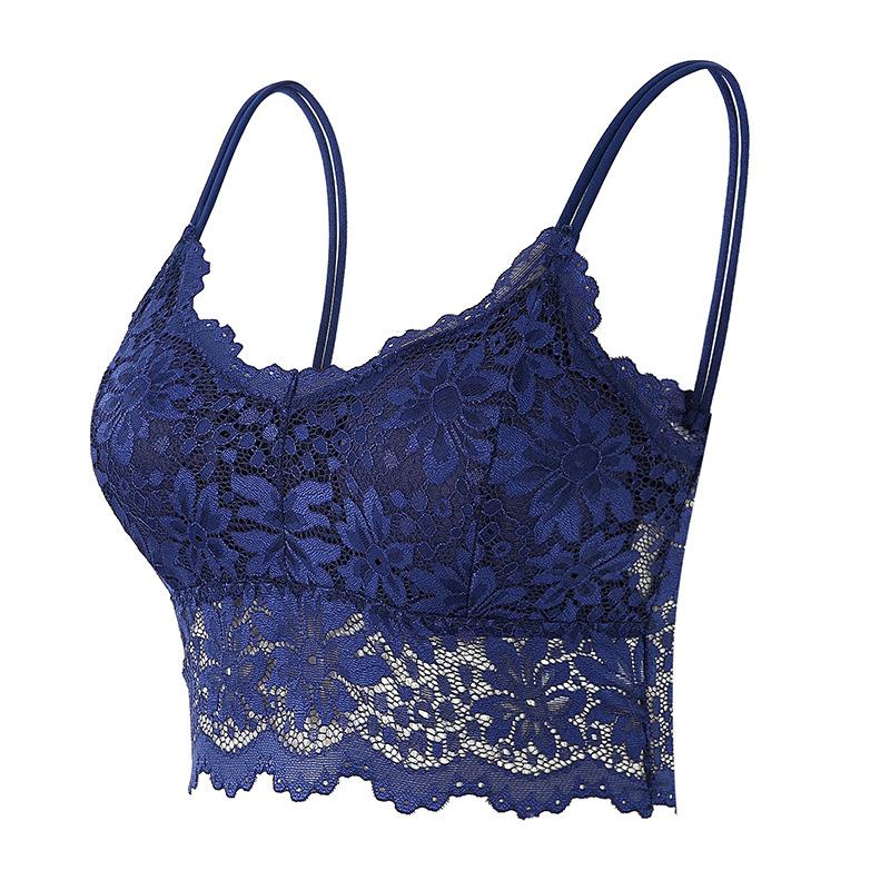 Women Lace Bras Top Comfortable Bralette Solid Color Sexy Underwear Vest Female Hollow Out Wireless Lingerie Seamless Bra