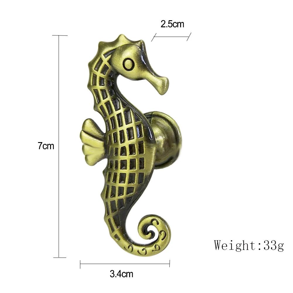 Seahorse Furniture Handle Animal Cabinet Handles Zinc Alloy Drawer Knobs Wardrobe Kitchen Cupboard Door Pulls Hardware