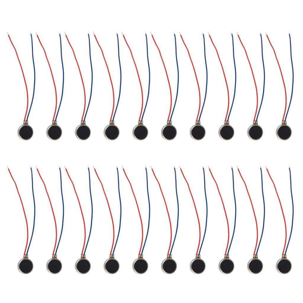20 шт. вибрационных моторов Мини крошечные 2 провода плоские монеты кнопки типа вибрационный мотор для мобильного телефона