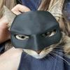 Black Cat Bat Mask Creative Half Face Cat Mask Handmade Cat Face Mask Decorative Half Face Pet Mask for Halloween Cosplay