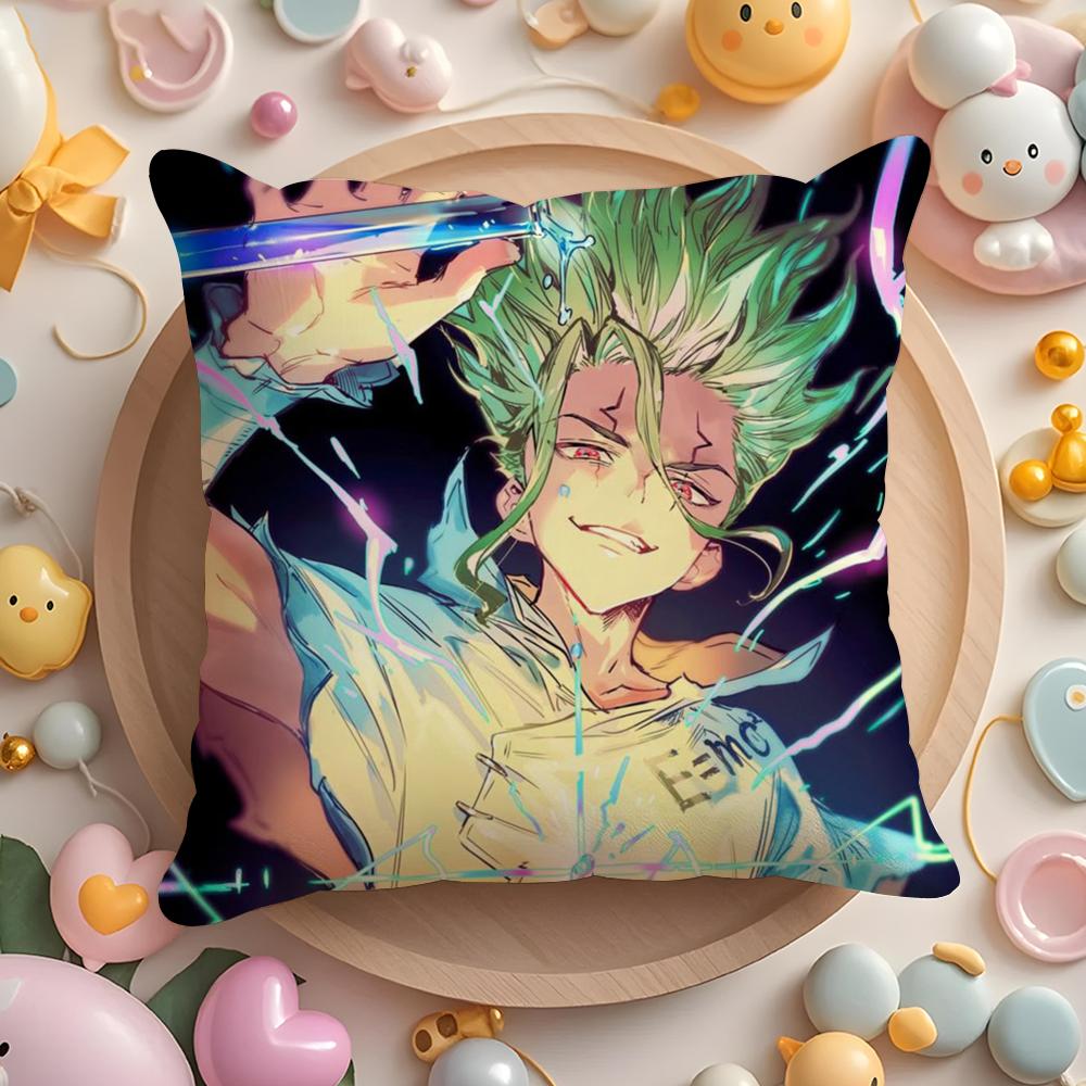 DDrstone Anime Cushion Cover Plush Fabric Soft DoubleSided Printed Sofa Warm Winter Home Gift Pillow Cover