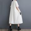 Short Sleeve Plus Size Cotton Vintage New In Dresses for Women Casual Loose Long Summer Shirt Dress