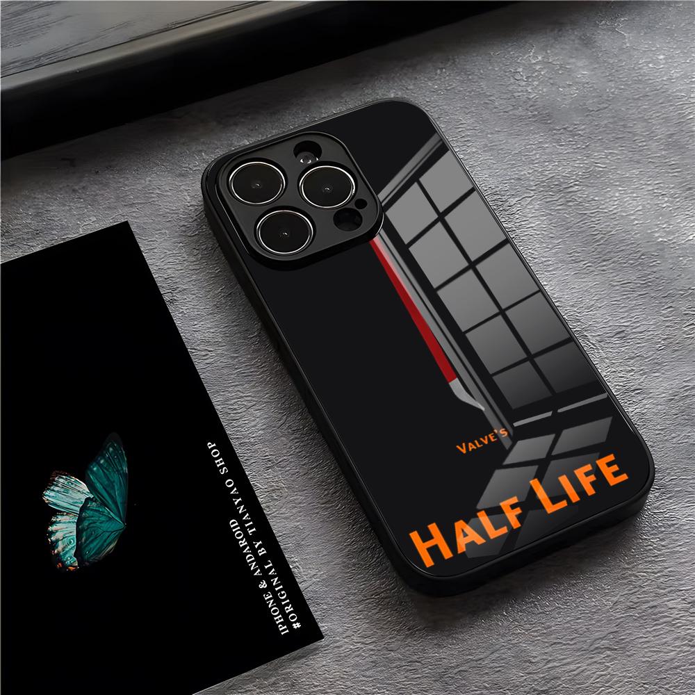 Игровой чехол H-Half-Life для телефона iPhone 17 Pro Max 15 Pro 16 14 Plus 12 13 Mini 11 Pro Ударопрочная стеклянная крышка