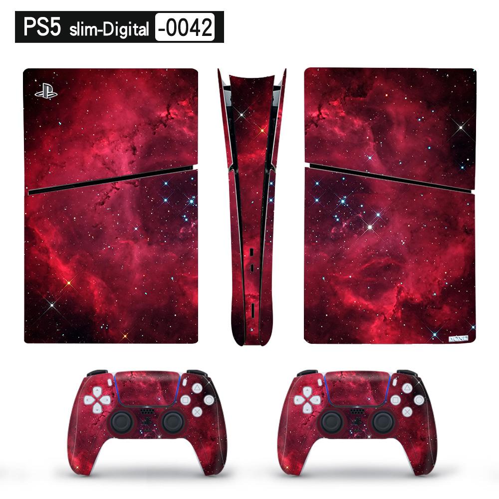 Художественная виниловая наклейка для тонкой цифровой консоли PS5 и 2 контроллеров, наклейка