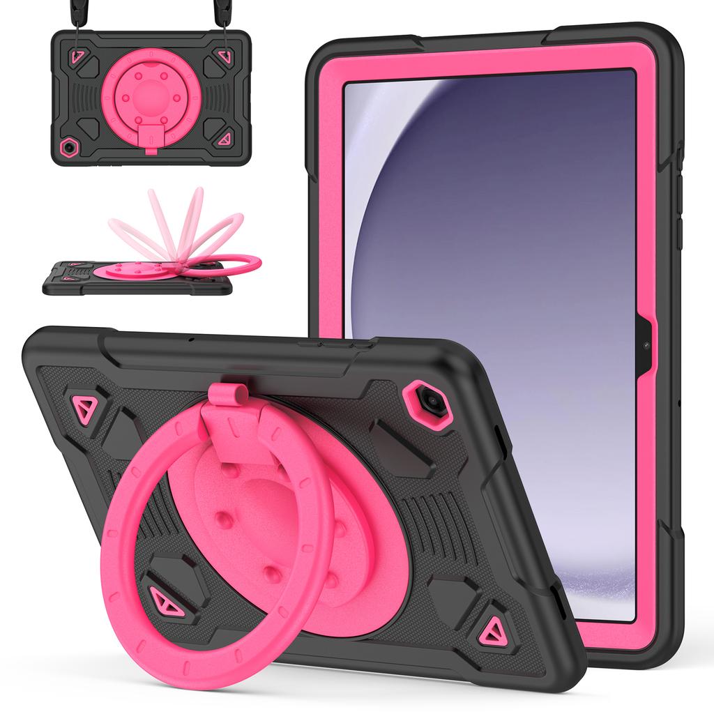 Tablet Case For Samsung Galaxy Tab A9+ / Tab A11+ Kickstand Space Planet PC + Silicone Tablet Cover with Shoulder Strap