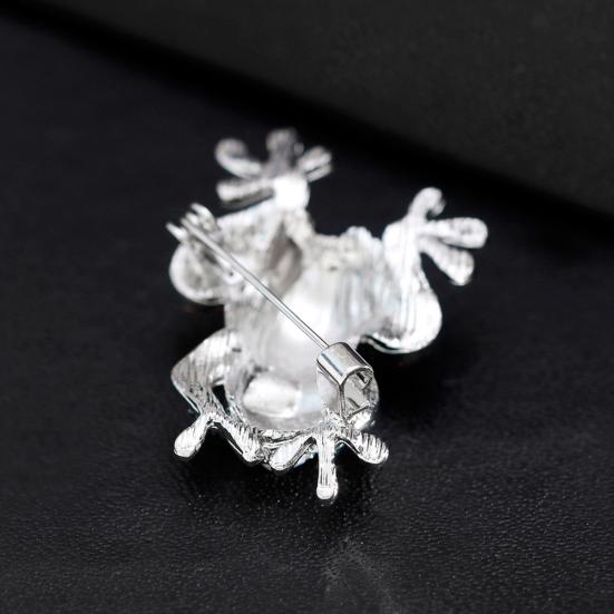 Женская брошь в виде лягушки со стразами, булавка, украшение для одежды, ювелирный подарок