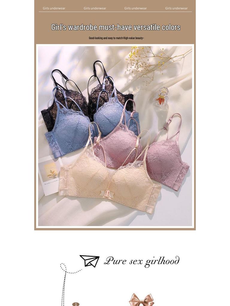 2025 Lace Backless Front Buckle Seamless Push-Up Bra for Women