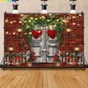 Vinyl Custom Glamorous Valentine's Day Photography Backdrops Props Pink Bokeh Red Rose Vintage Wooden Door Wall Background AL-21