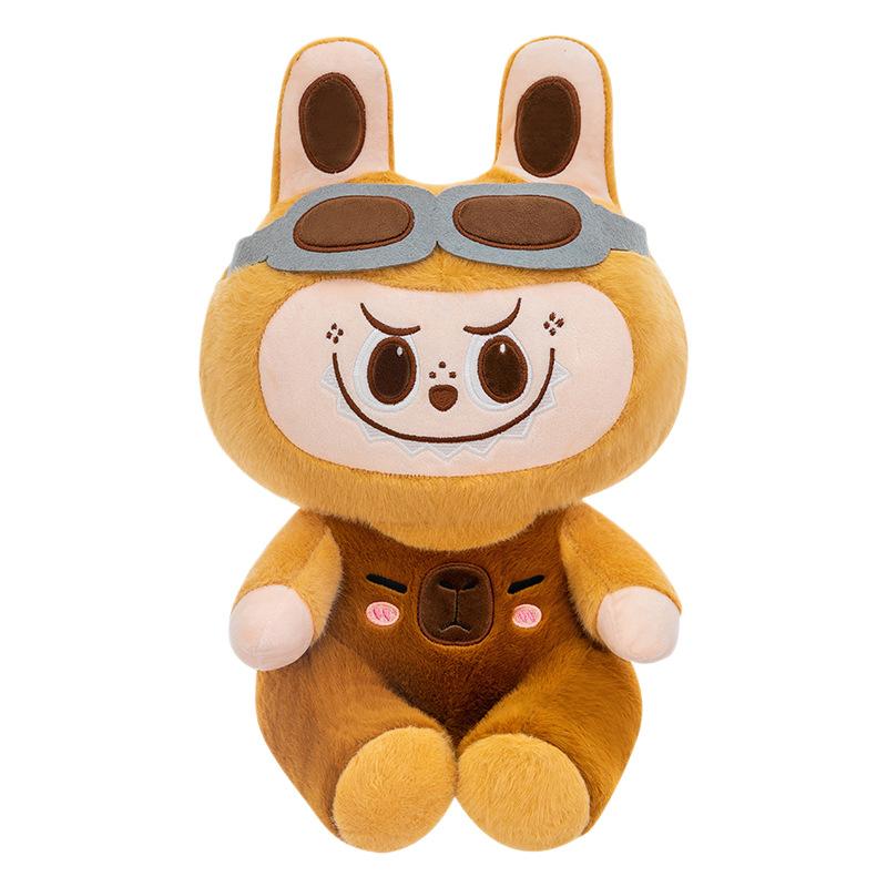 Capybara Plush Toy Overalls Doll Cartoon Throw Pillow Children's Accompanying Gift