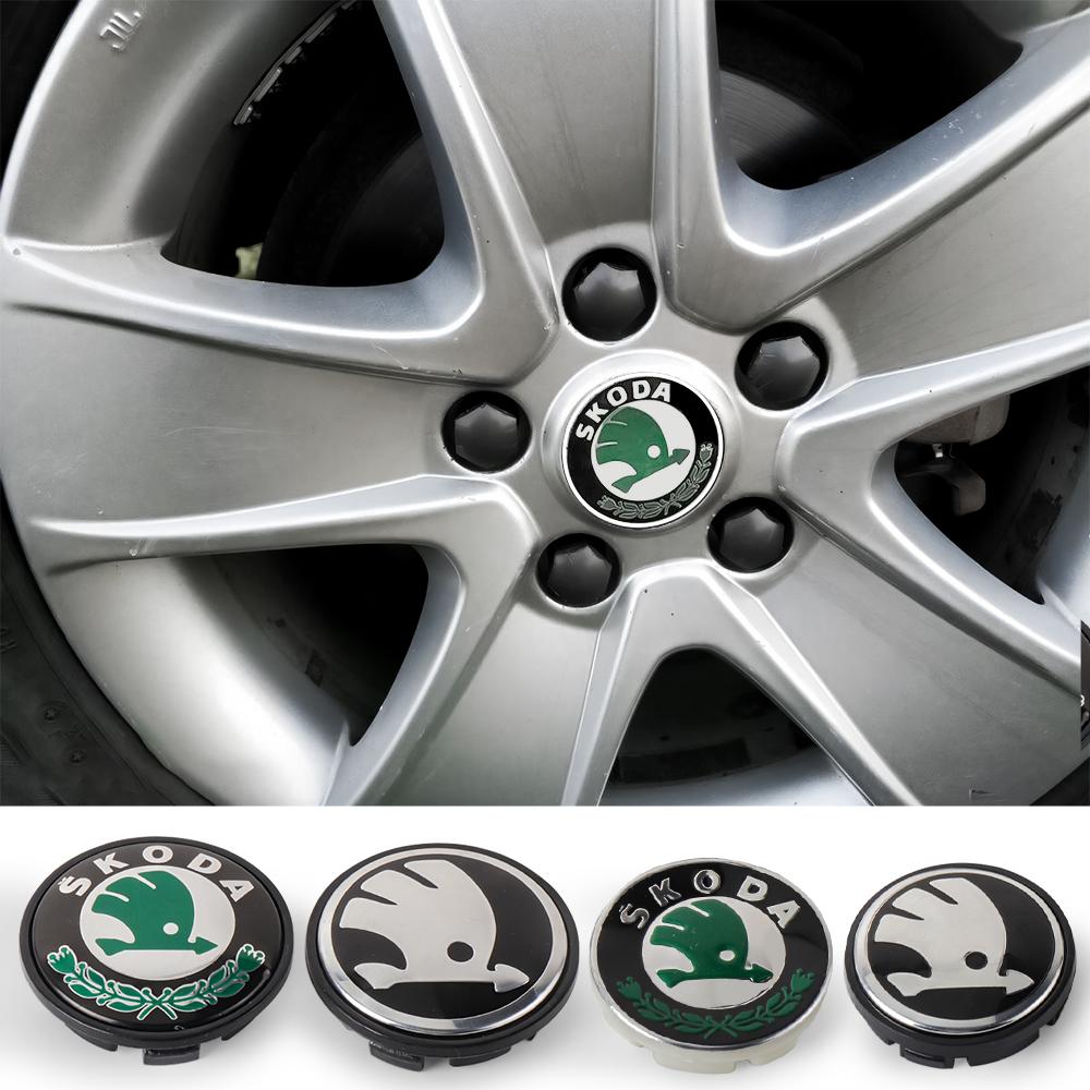 HRQB8 4PCS 55/65mm Car Original Wheel Center Cover Hub Cap Emblem For Skoda Octavia Fabia Rapid Superb A5 A7 VRS VII Accessories Cover