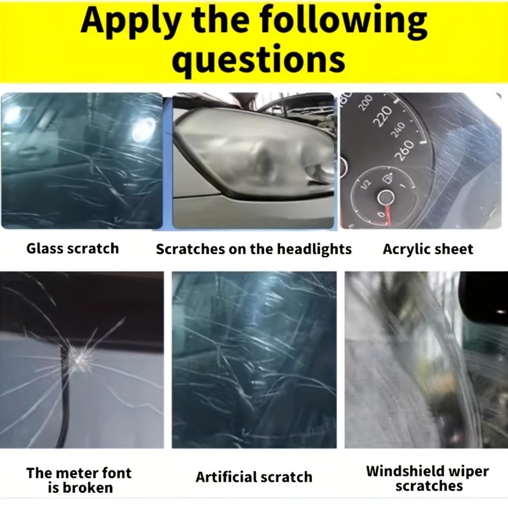 Glass Scratch Repair Wax - Glass Renewal Paste, Apply To Restore the Glass To Its Original State. It Is Suitable for Car Glass,