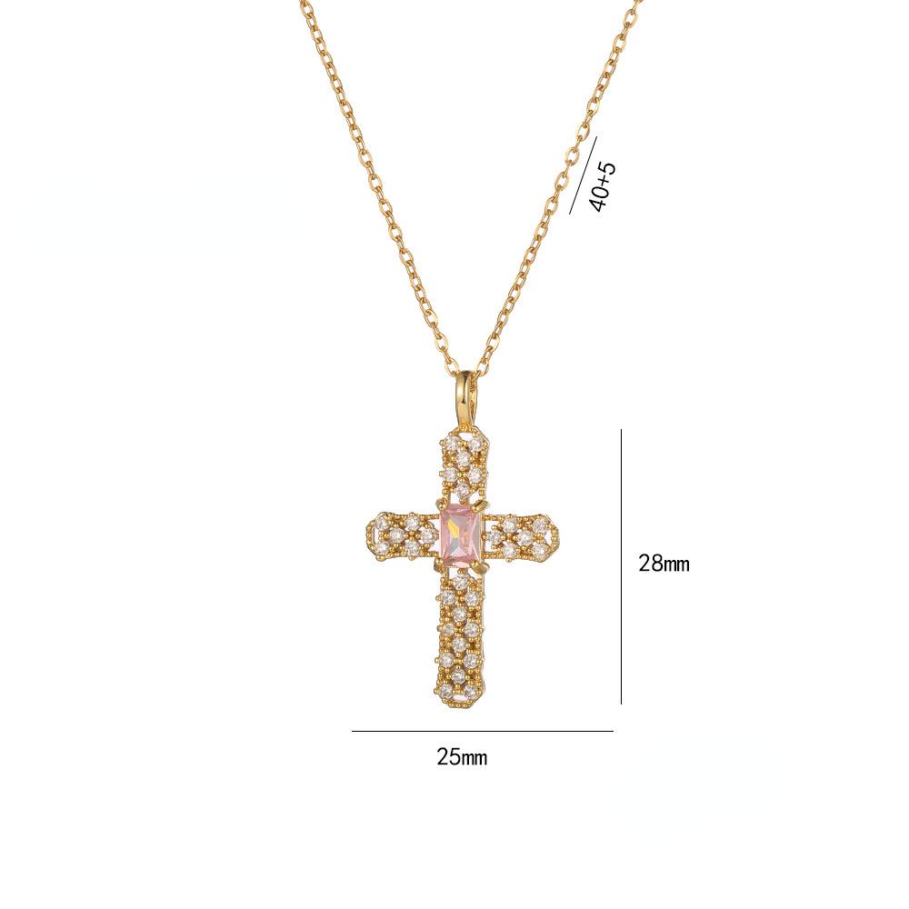 Роскошное ожерелье с подвеской в ​​форме креста для женщин, новинка 2024 года, цепочка из нержавеющей стали, ювелирные изделия, аксессуары для вечеринок