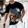 Уличная футболка с 3D животным, мужские футболки с 3D принтом, забавные мужские повседневные топы в стиле хип-хоп с круглым вырезом и короткими рукавами