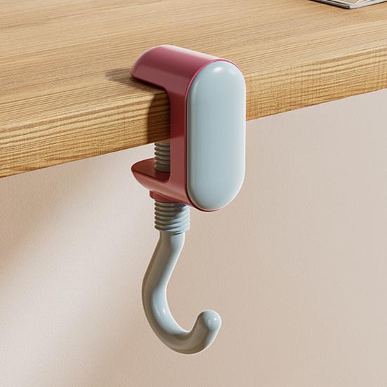 Desk Hook Adjustable Tightness Versatile Plastic Wall Hook Punching Free Traceless Foldable Portable