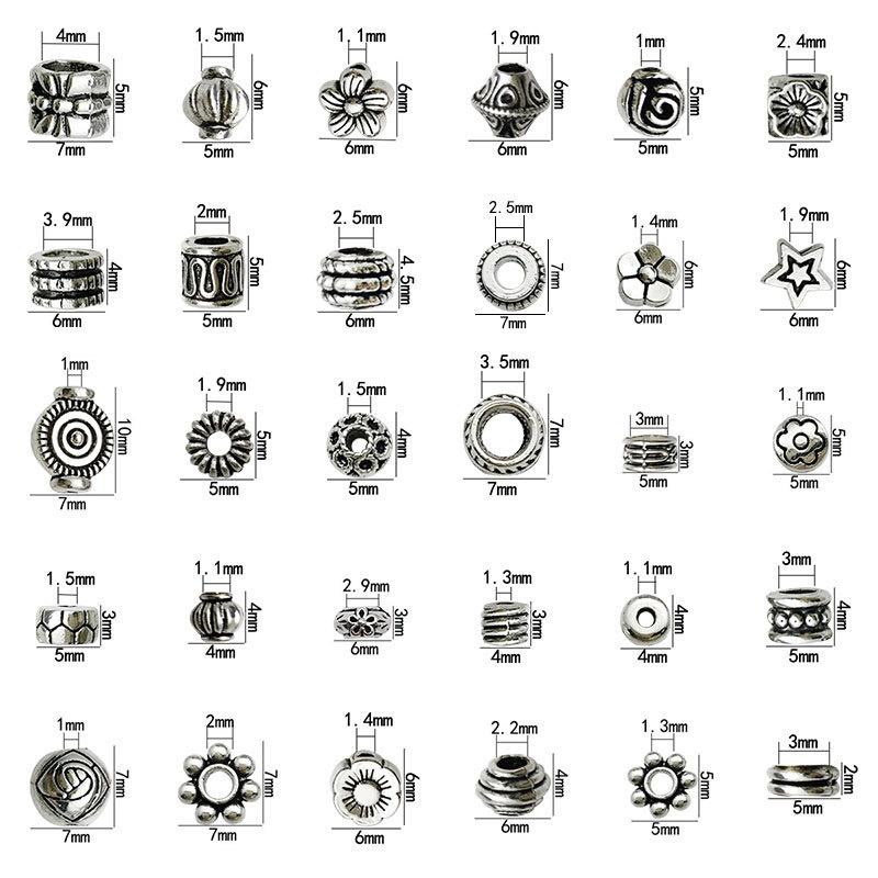 30 шт./лот тибетский античный серебряный цвет полые металлические бусины-разделители для изготовления ювелирных изделий Diy браслет Nekclace