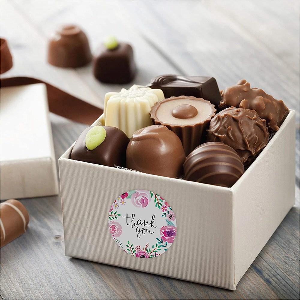 100-500PCS 1inch Round Flower Thank You Stickers Seal Labels for Gift packaging Decoration Stationery Sticker Custom Labels