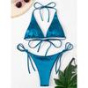 Sexy 13 Colors Halter Satin Brazilian Bikini Women Swimwear Female Swimsuit Two-pieces Bikini Set Bather Bathing Suit Swim