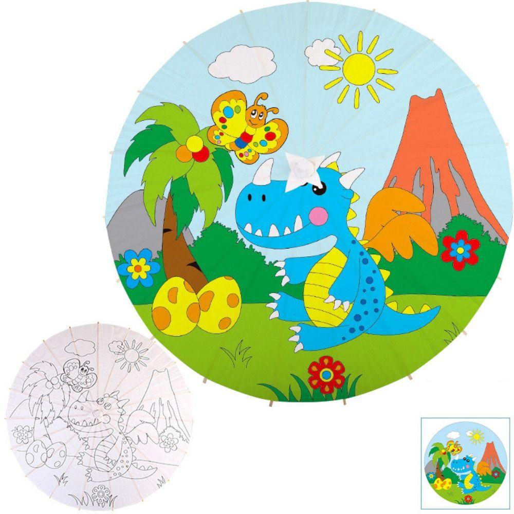 Comfortable Grip Blank Paper Umbrella DIY Wood Drawing Umbrella Oil Paper Umbrella  Dance Prop