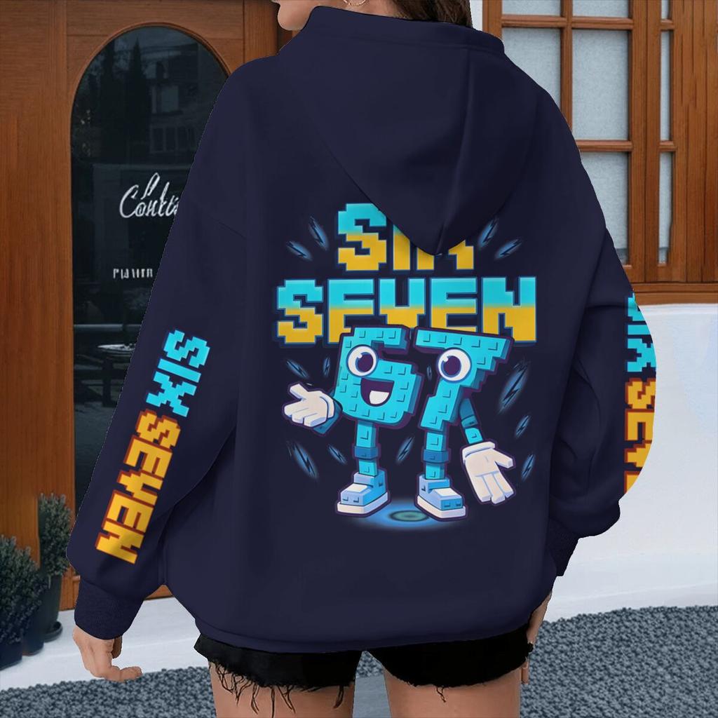 Y2K Six Seven Meme Gaming Hoodies Men Women Long Sleeve Hoody Printed with Six Seven Casual Streetwear Unisex Clothing