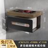 Creative Walnut Wood Toilet Paper Holder No Drill Bathroom Tissue Box with Phone Shelf