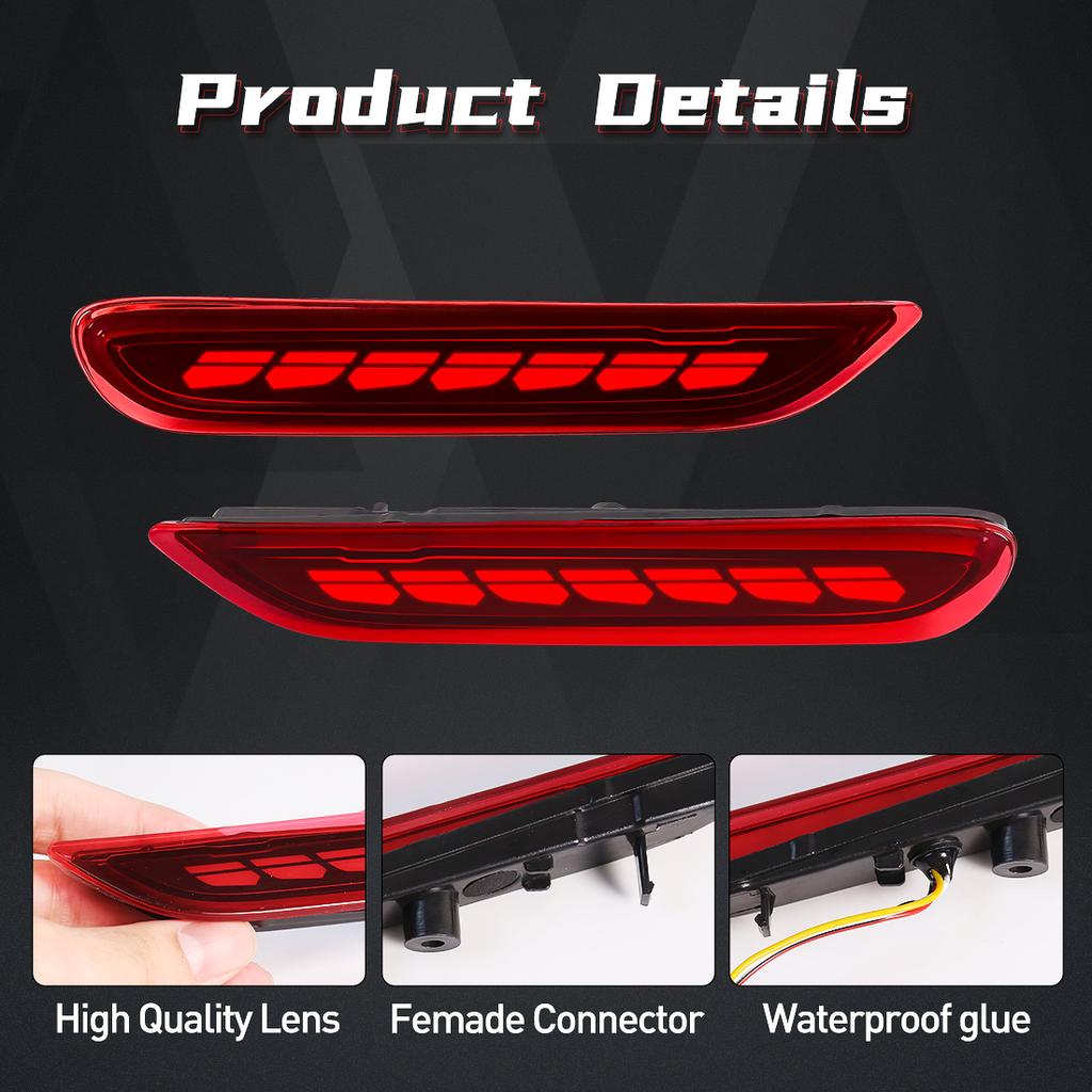 In Stock LED Rear Bumper Lights Sequential Turn Signal for Rogue Infiniti Q50 QX56 QX60 QX80 QX30 Reflector Tail Brake Light