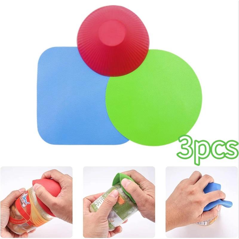 1/3pcs Rubber Can Opener Pad Gripper Bottle Lid Openers Reusable Grip Aid Seniors Easy Grip for Opening Jars and Bottle Lids 6