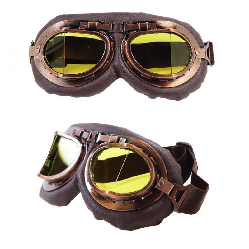 Vintage-Style Motorcycle Goggles Harley Riders Outdoor Cycling Windshield Eyewear With Helmet Compatibility