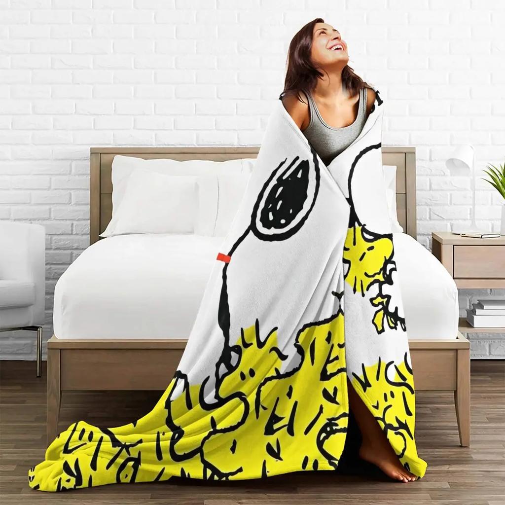 Вудсток Шерстяные одеяла Мультяшные Милые Забавные Плед для кровати Дивана Софы 125*100 см Покрывала Легкие