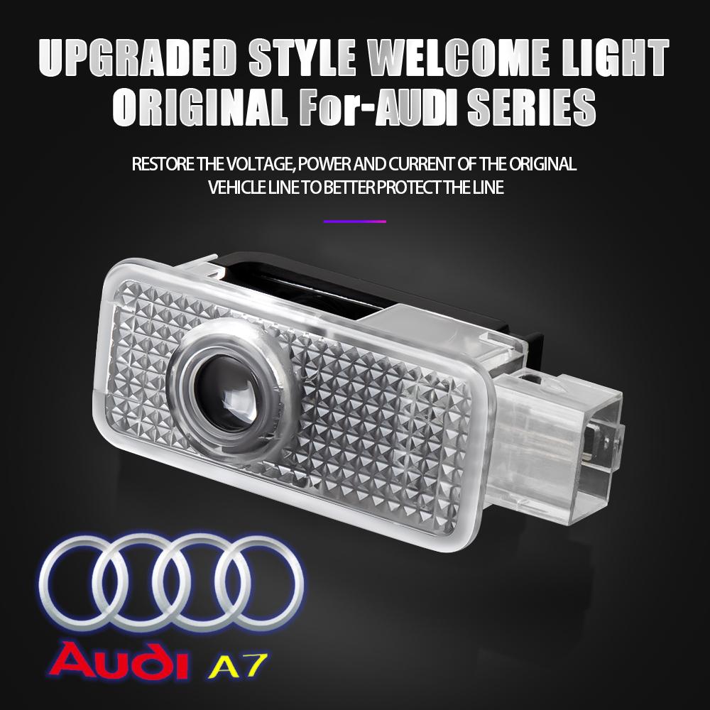 Led Car Door Welcome Lamp Laser Projector Night Light For 8q Quattro Q3 Q7 Q5 Sline S3 S4 S5 S6 S7 S8 RS A4 B8 8P A3 A6 A5 A6Lq8