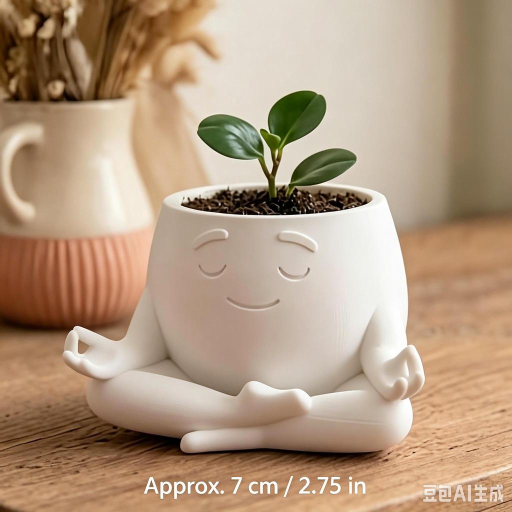 3D Printed Cute Character Plant Pot, Mini Succulent Flower Pot for Desktop Decor