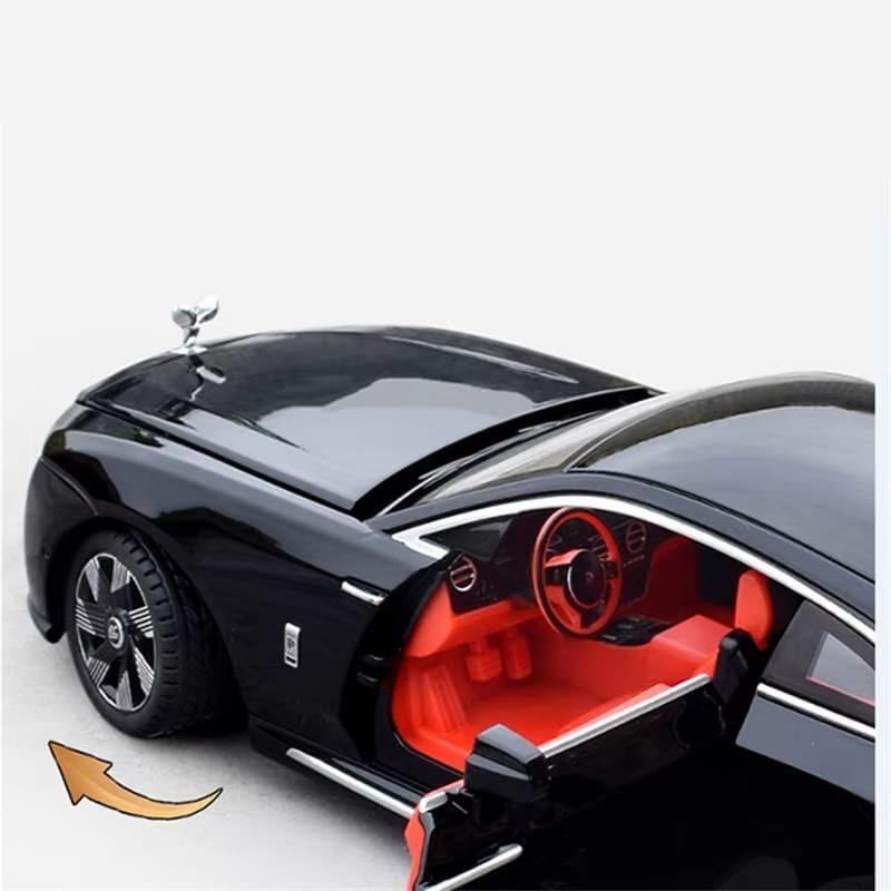 1:24 Rolls-Royce Ghost Alloy Luxury New Energy Car Model Die-cast Toy Car Metal Charging Car Model Sound and Light Pull Back Children's Toy Gift